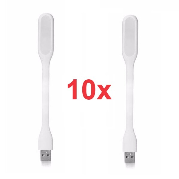 10x USB LED Lamp Light Laptop Computer Desktop Bright White Study Flexible White