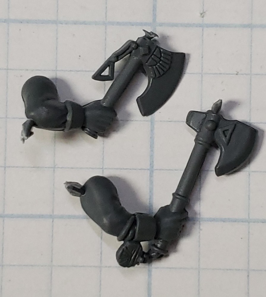 Warhammer Old World Dwarf Bits Warriors Engraved Duardin Axes x2 Set
