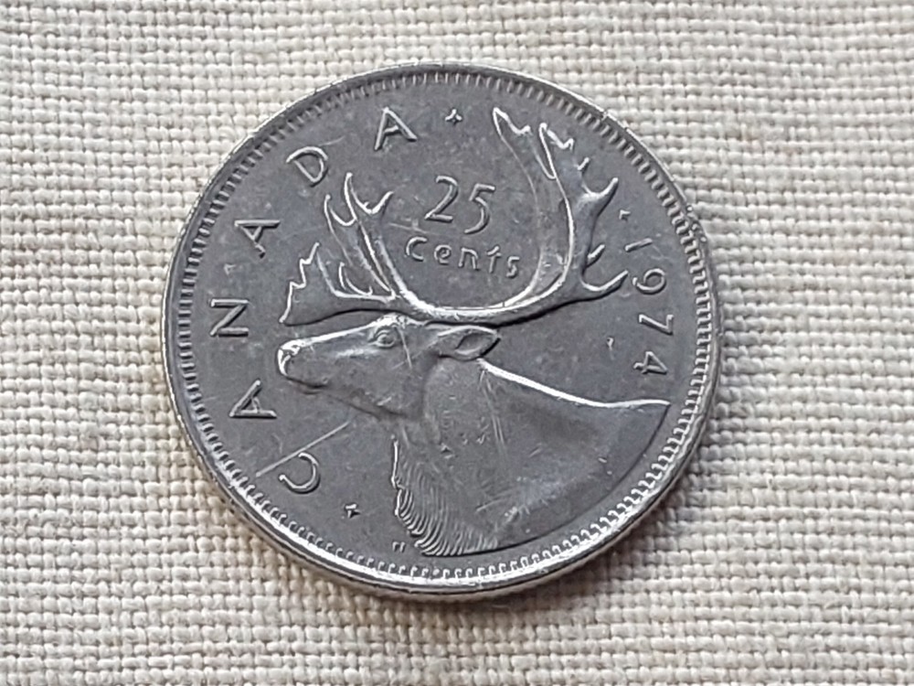 Canada 1974 25 cents coin