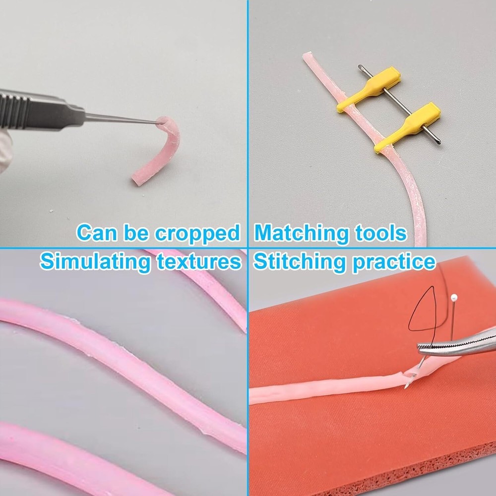 2PC Vascular Microvascular Anastomosis Suture Practice Exercise Model Suppleness