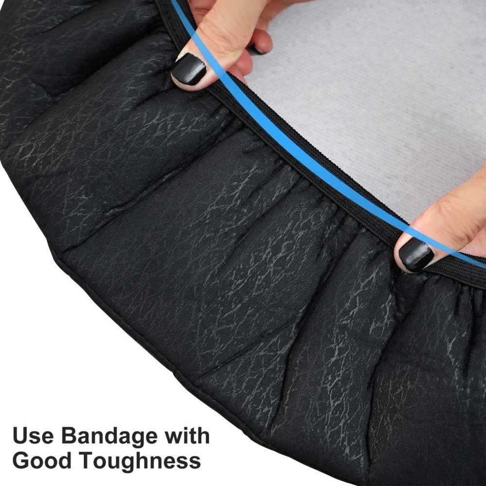 Practical Black Round Chair Cover Elastic Sponge Padding Stool Cushion Protector