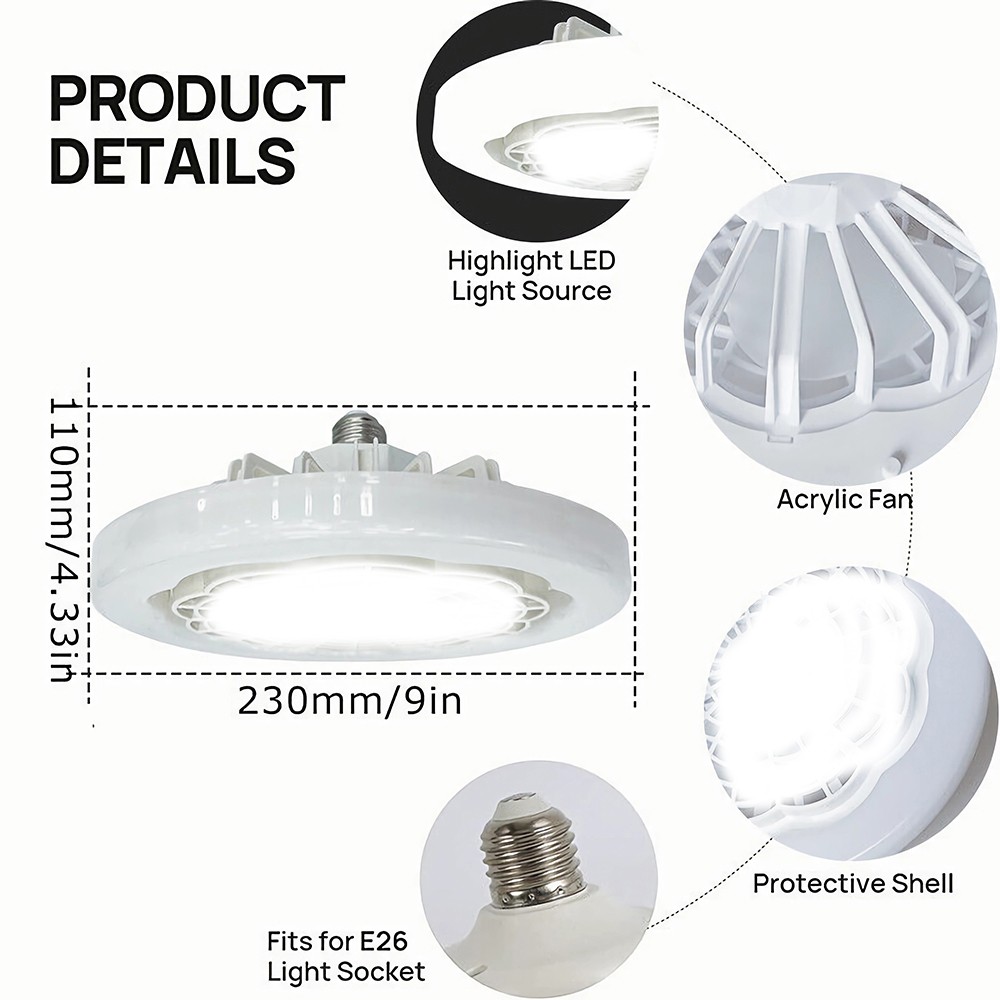 Socket Ceiling Fans with Light and Remote- Socket Fan light with Dimmable Led K1