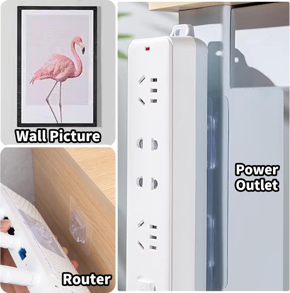 Double Sided Adhesive Wall Hooks,20 Pack Self Hooks,Suitable Clear