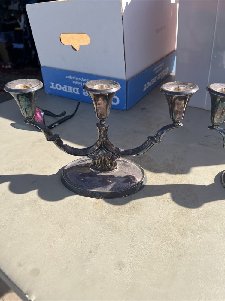 2pc David Andersen Sterling NORWAY CANDLESTICKS 550g Each