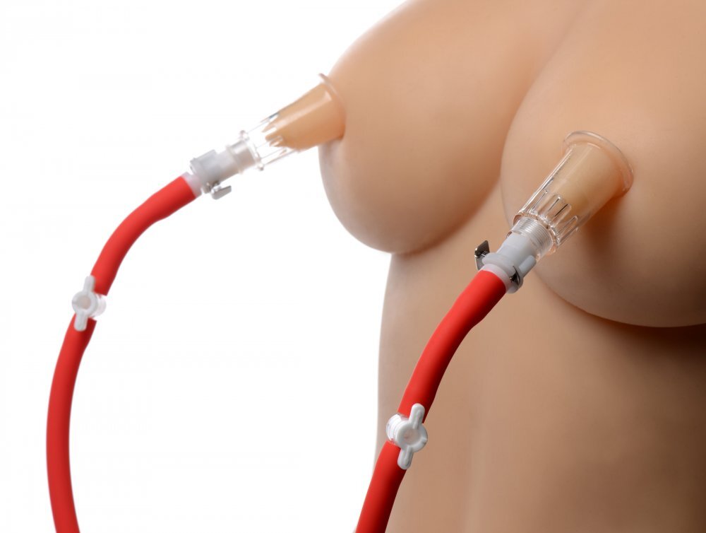 Master Series Nipple Pump Suction Stimulation Increase Size and Sensitivity Red