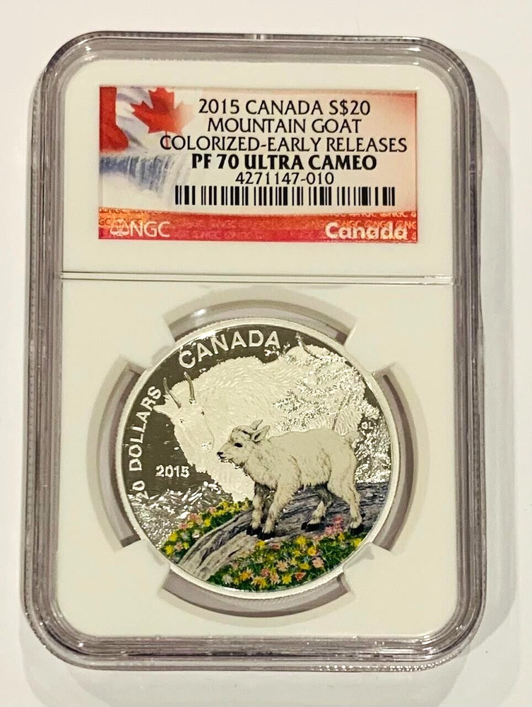 2015 Canada $20 Mountain Goat Colorized NGC PF 70