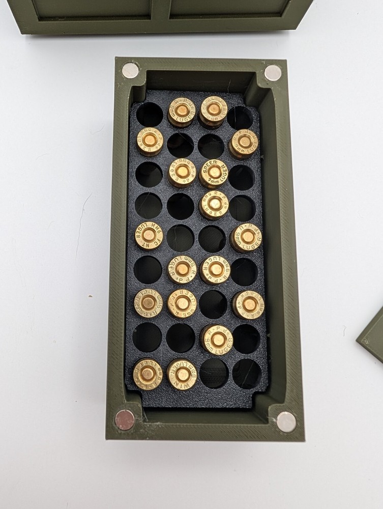 3D Printed Ammo Boxes / Footlocker style - 9mm - 36 Rounds - Stackable