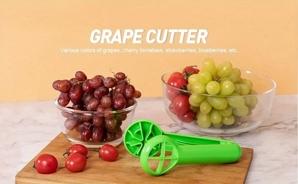 Grape Cutter, Green Multi-functional Fruit And Vegetable Cutter, Bladeless Creat