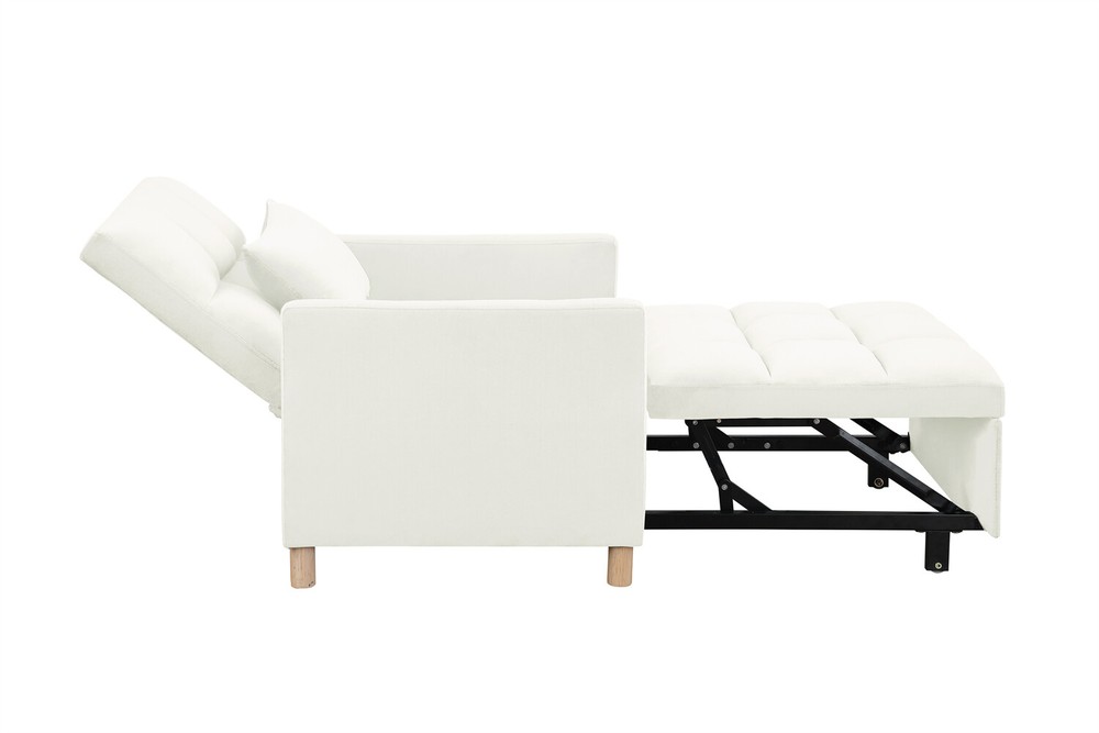 Convertible Sofa Bed Chair 3-in-1 Multi-Functional Folding Sofa Beige