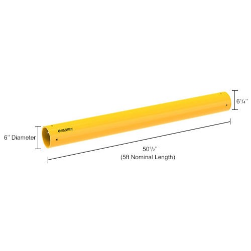 Global Industrial Protective Plastic Guard Rail 5'L x 6" Diameter Yellow