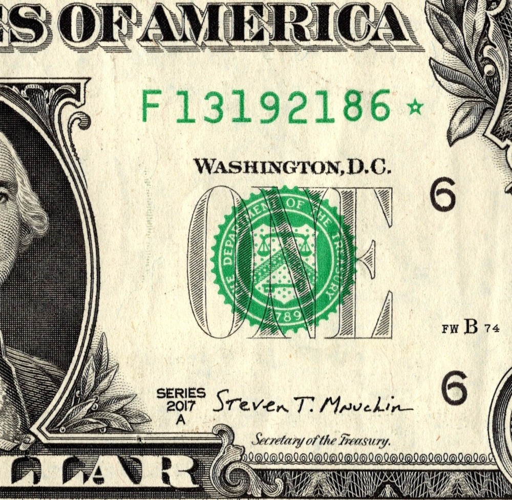 2017 F Star note Fancy Serial Number Regular Run