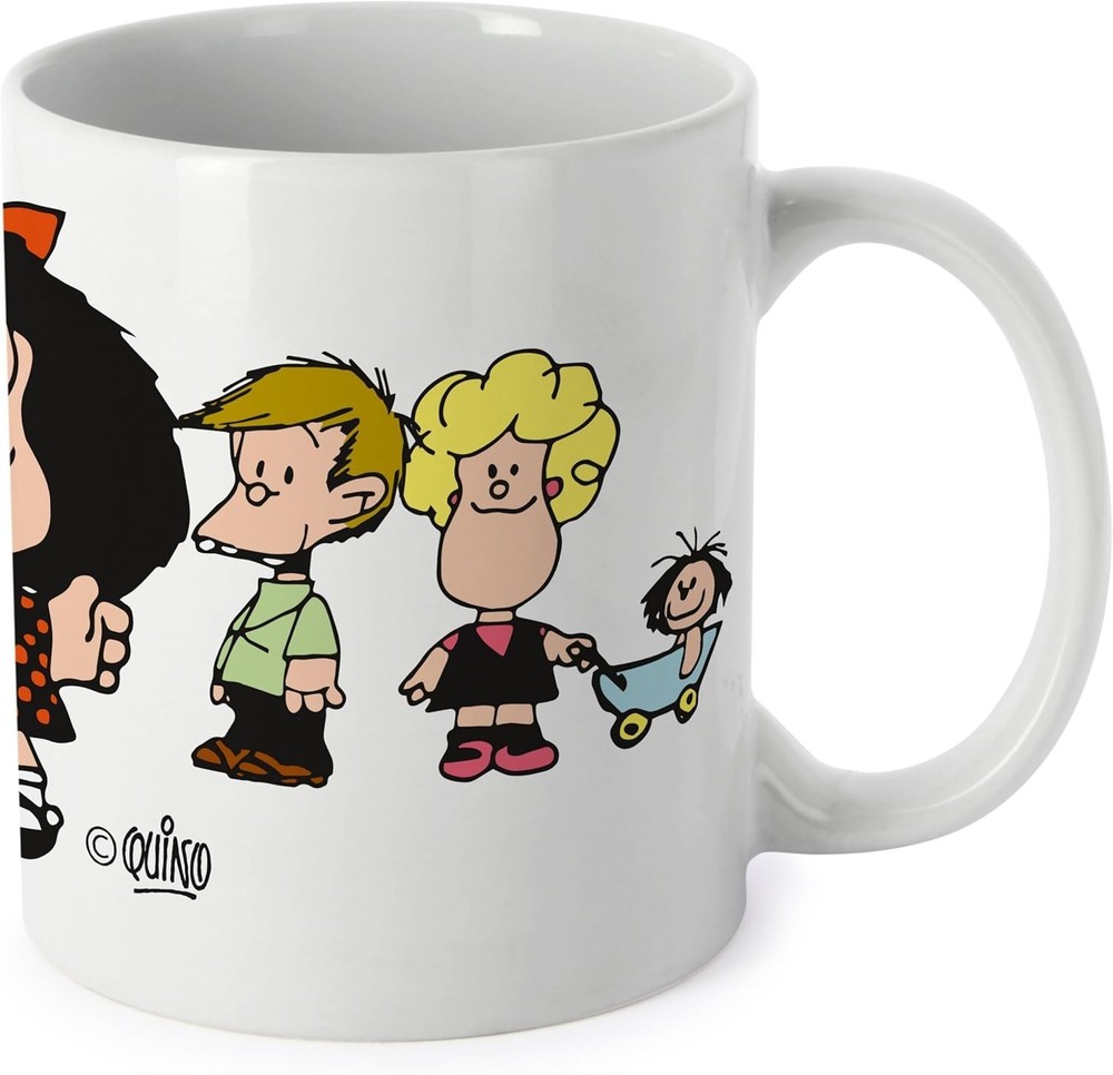 Mafalda Friends Ceramic Mug 11oz Easy Grip Handle Cute Character Drinkware