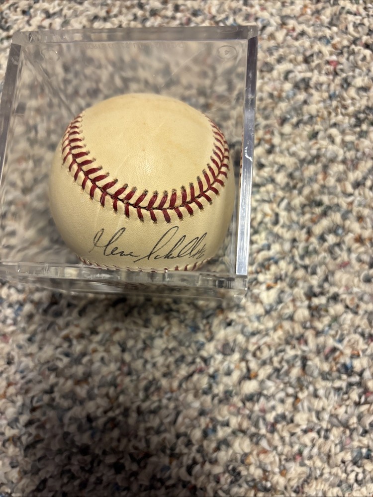 Gene Shall Autographed Baseball With Case, Phillies