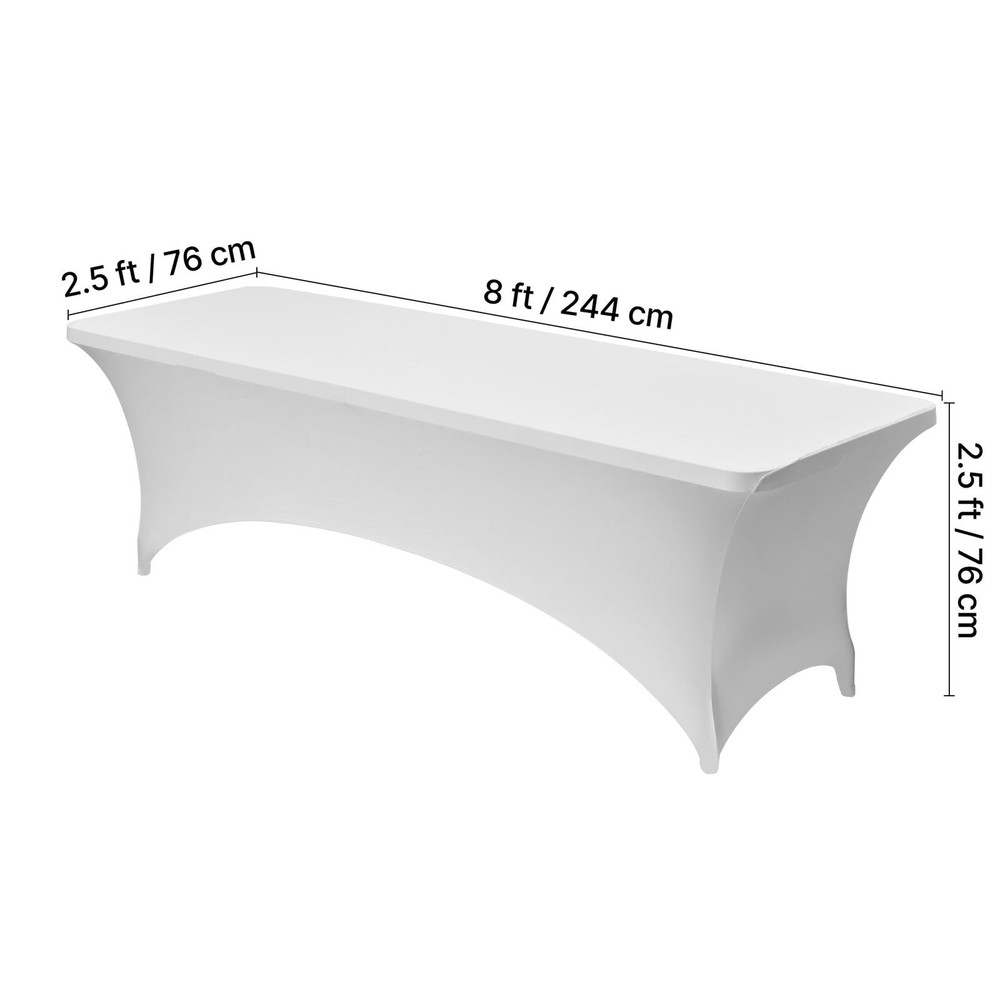 6 Pack Stretchable Table Covers 8FT Rectangular Tables Wrinkle-Resistant &