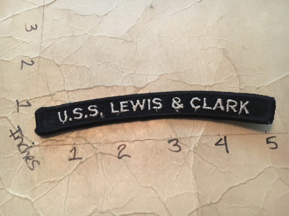 US NAVY SHOULDER STRIP TAB rocker Patch USS Lewis & Clark