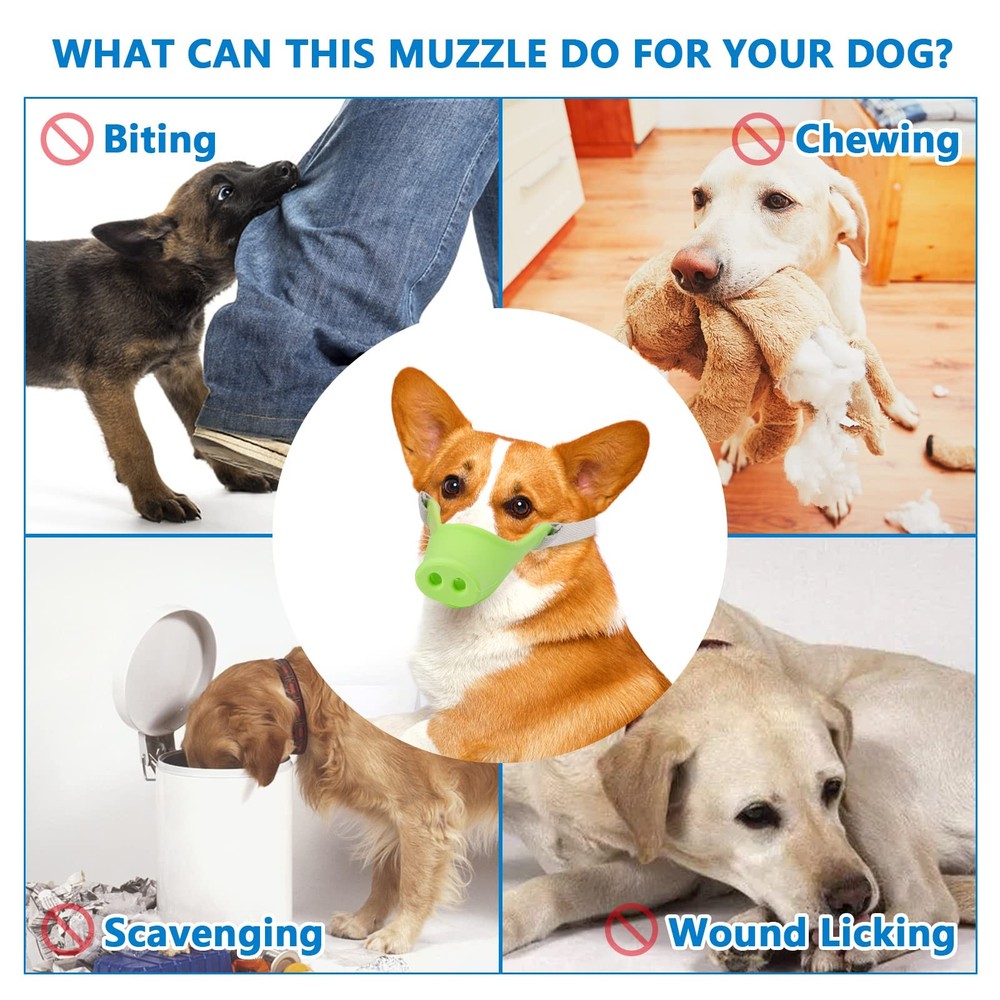 Silicone Dog Muzzle, Soft Muzzle for Small Medium Dogs Poodle Corgi Dachshund...