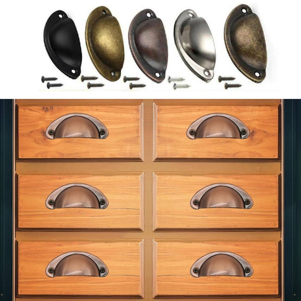 12Pcs Cup Pull Shell Handles Half Moon Kitchen Cupboard Cabinet Door Drawer New