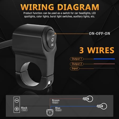 22mm 7/8in Aluminum Alloy Motorcycle Handlebar Headlight Switch Three