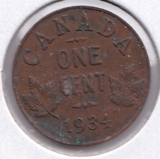 1934 Canada 1 Cent L17B