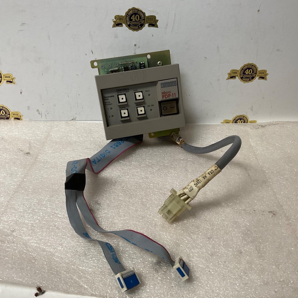 DEC Digital Equipment 70-20695-01 Micro PDP-11 4 button Control Panel 2 cables