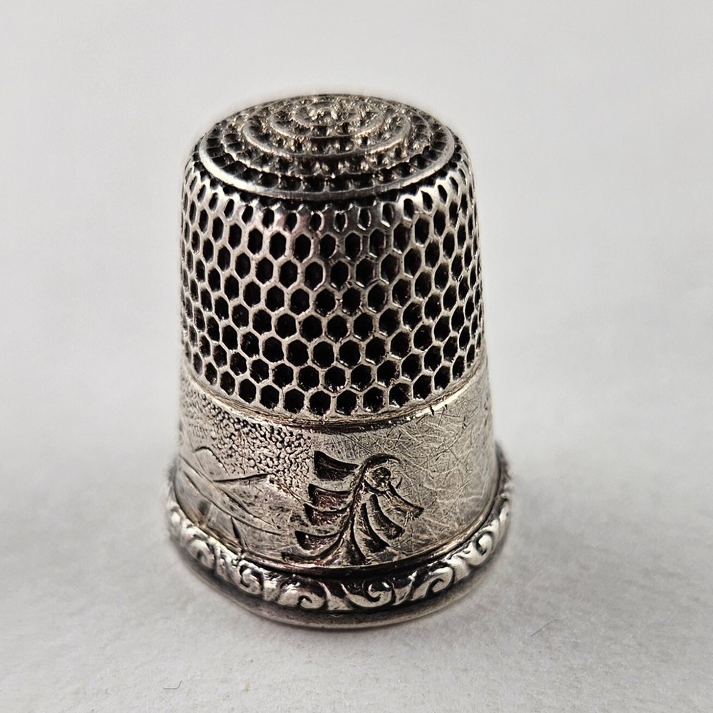 Victorian Sterling Silver Thimble 5.0g Size 9 [8275]