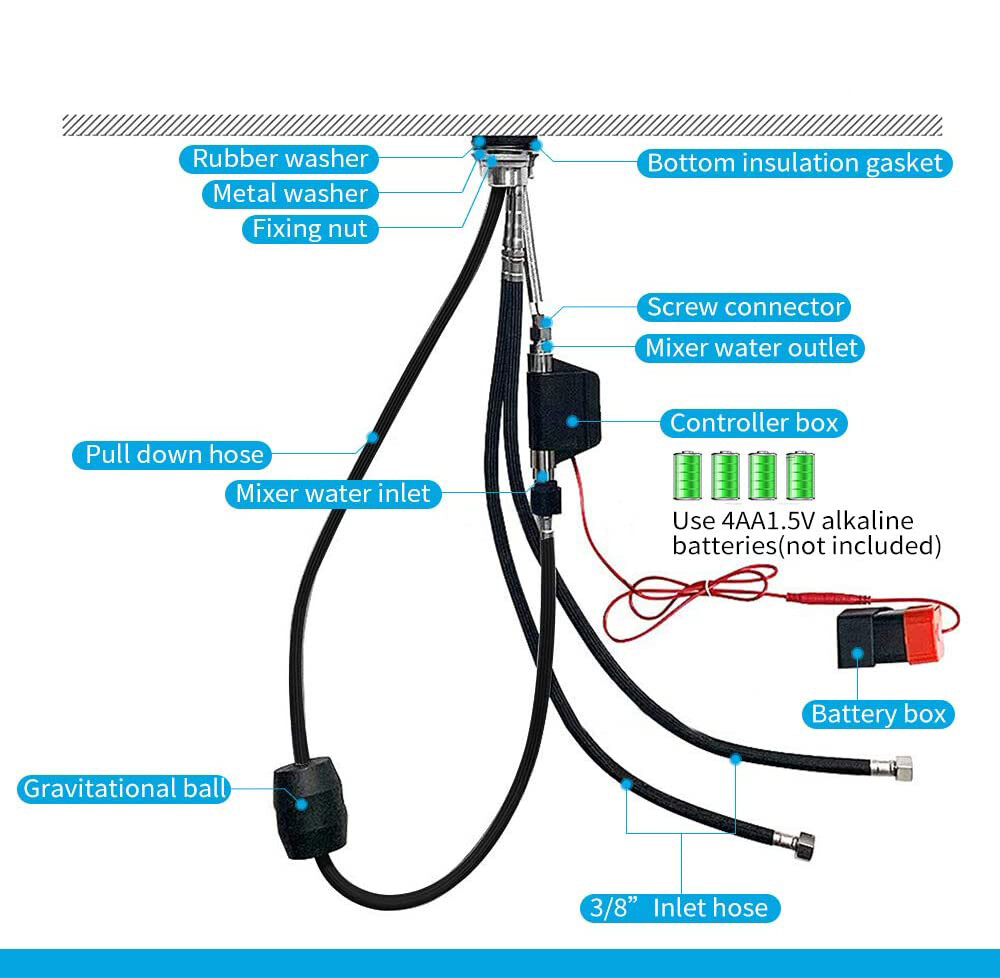 Black Automatic Touch Sensor Kitchen Faucet Pull Out Sprayer with Soap Dispenser