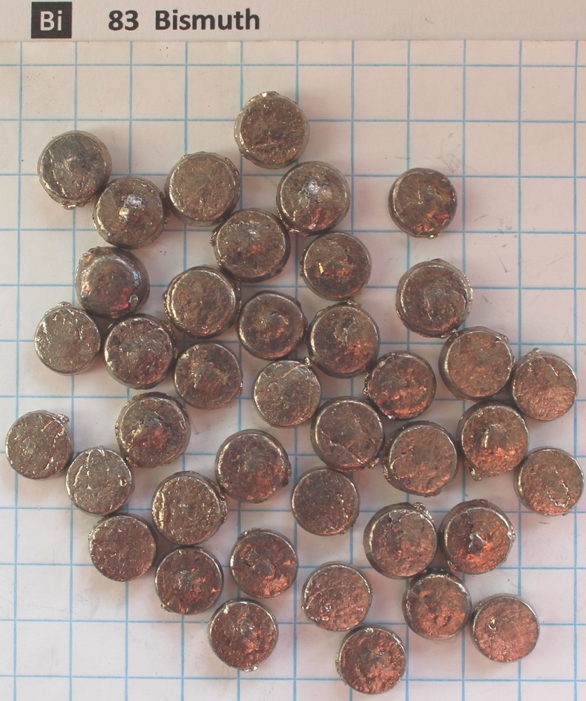 6 gram Bismuth metal Disk 99.99% pure element 83 sample
