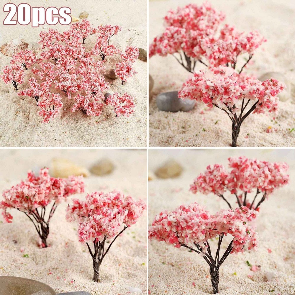 20pcs Tree model Flowering Railway Layout Scene Decoration High quality