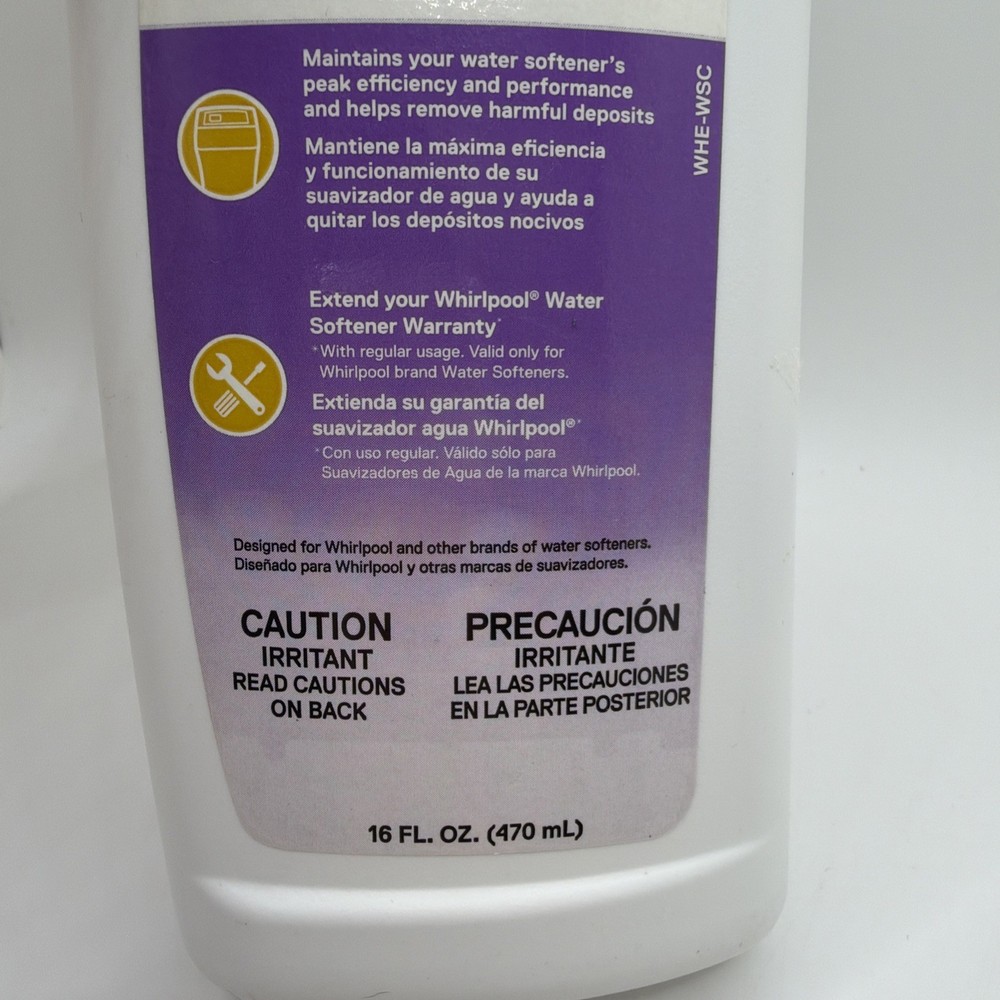 Whirlpool 287317 Water Softener Cleanser WHE-WSC 16 oz, New.