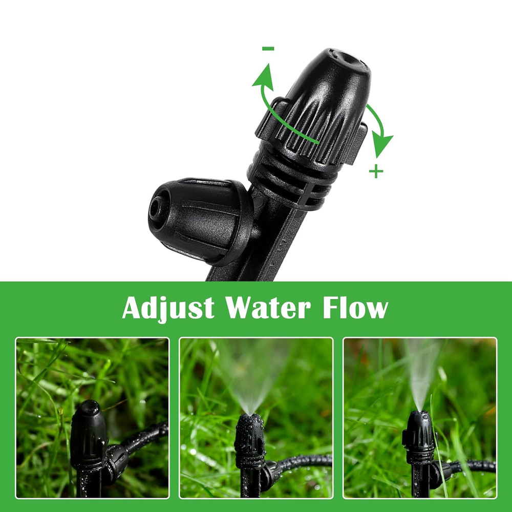 20 Pcs Drip Irrigation Misting Spray Emitters,360 Degree Adjustable Atomizing No