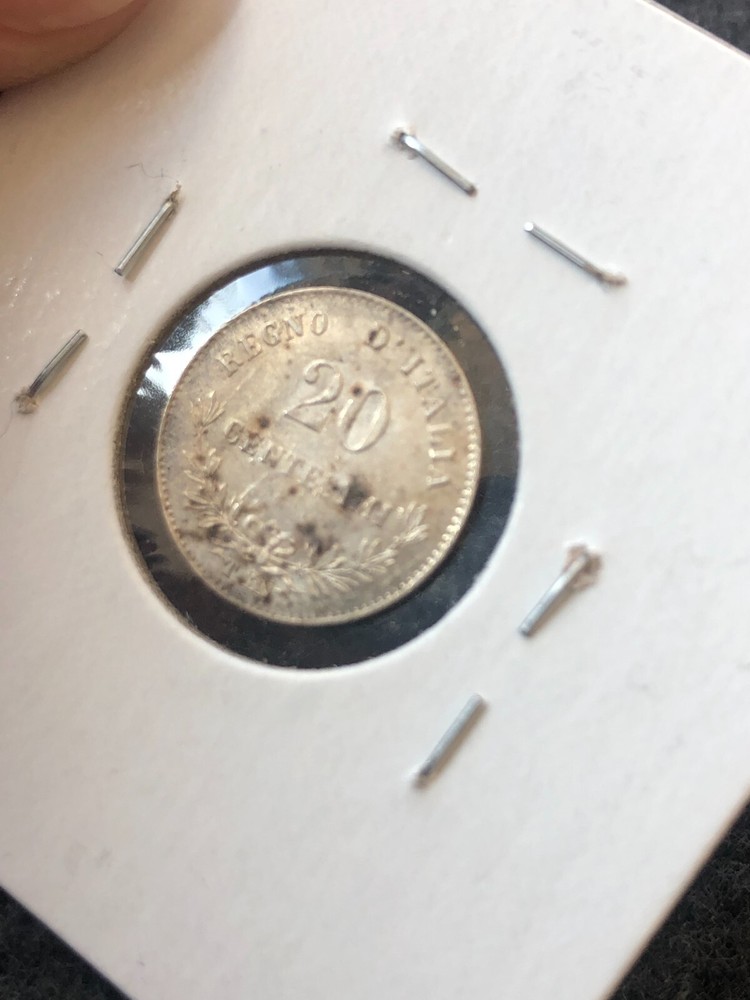 1867 Italy Silver 20 Centesimi KM-13.2