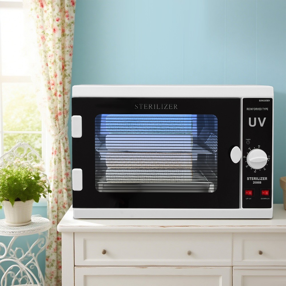 Dual UV Sterilizer Cabinet with Timer - Large Capacity & Safety Features