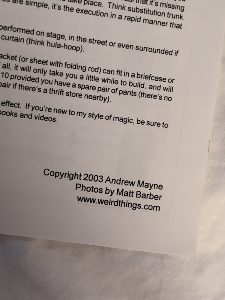 Bisection - Magic Booklet By Andrew Mayne 2003