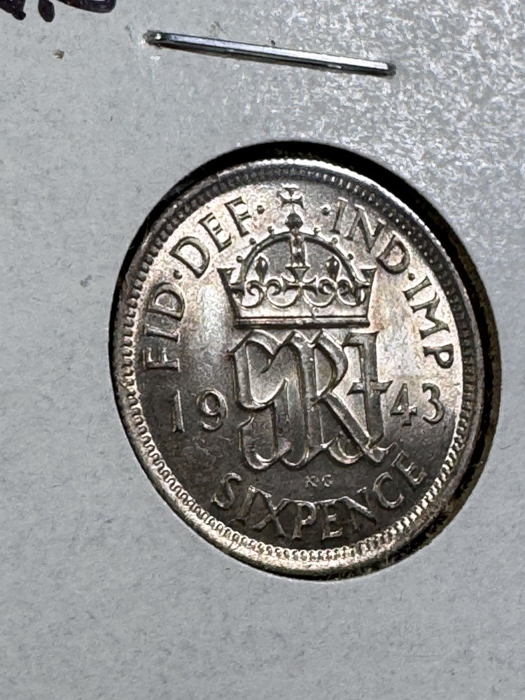 1943 Great Britain Silver 6 Pence
