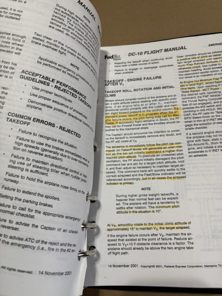 FedEx DC-10 Airplane Flight Manual Training Reference Lot of 3