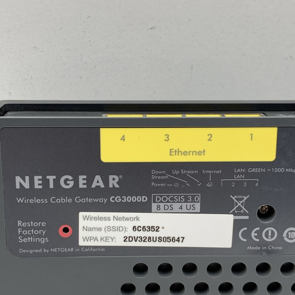 Netgear CG3000D Wireless-N Cable Gateway Router DOCSIS 3.0