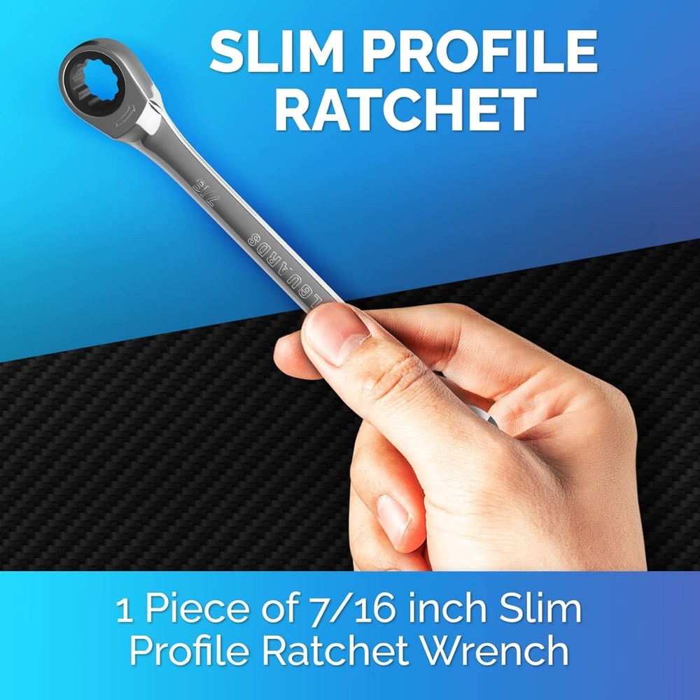 Versatile 7/16" Ratchet Wrench - Robust Chrome Vanadium, Lifetime Satisfaction