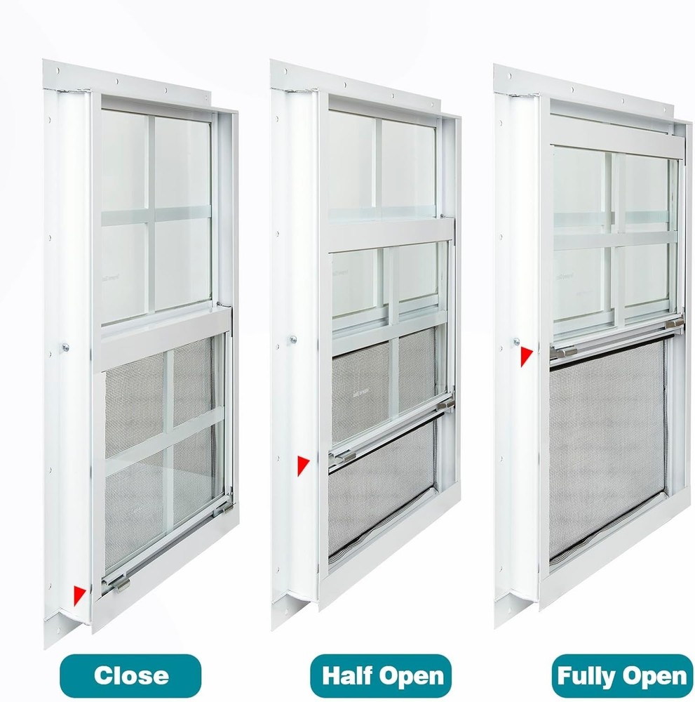 2 Pack Shed Windows, 18"x23" Flush Mount Household Windows with Thicker Tempe...