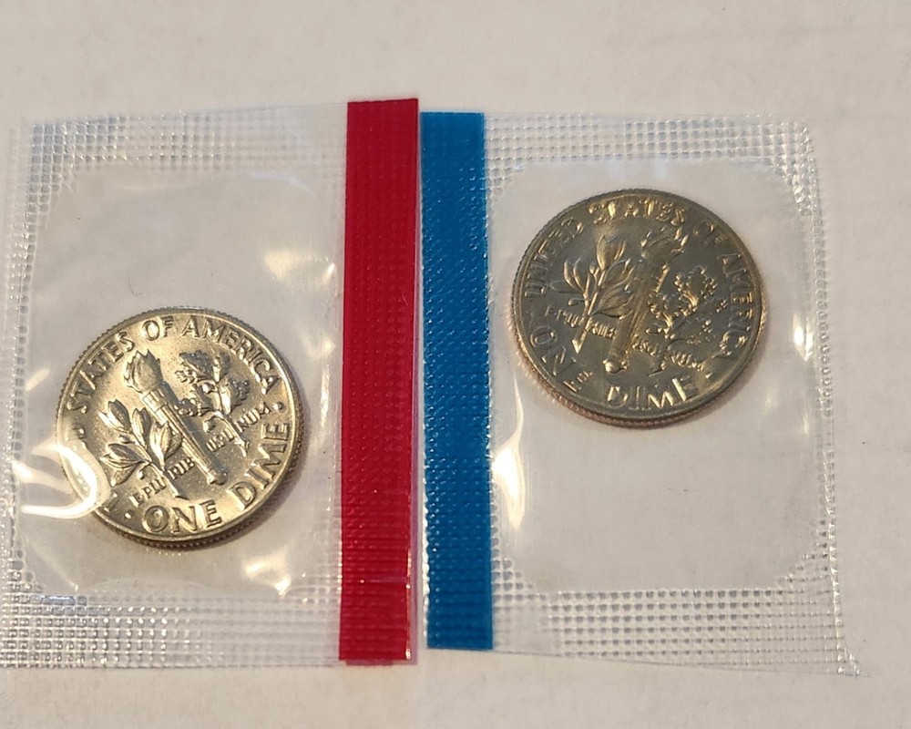 1976 P&D Roosevelt Dimes in Mint Cello