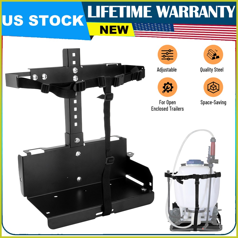 NEW Adjustable Backpack Sprayer Rack Holder For Open or Enclosed Trailers Black