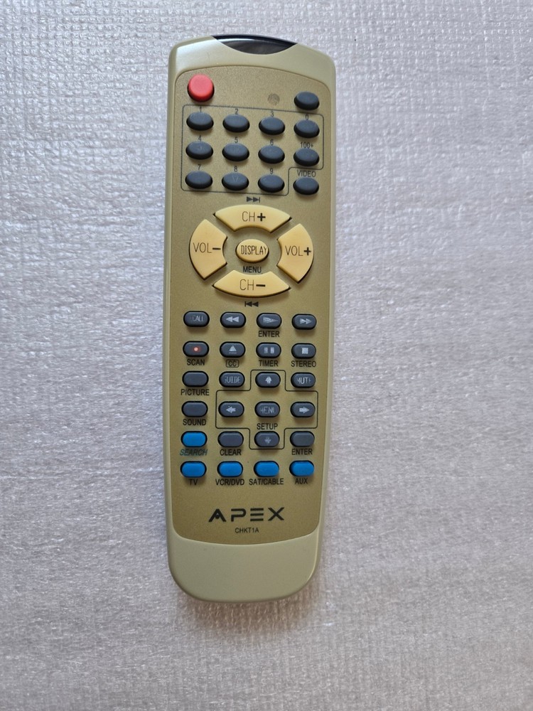 Genuine APEX CHKT2A Universal Multi-Function TV VCR/DVD SAT/Cable Remote Control