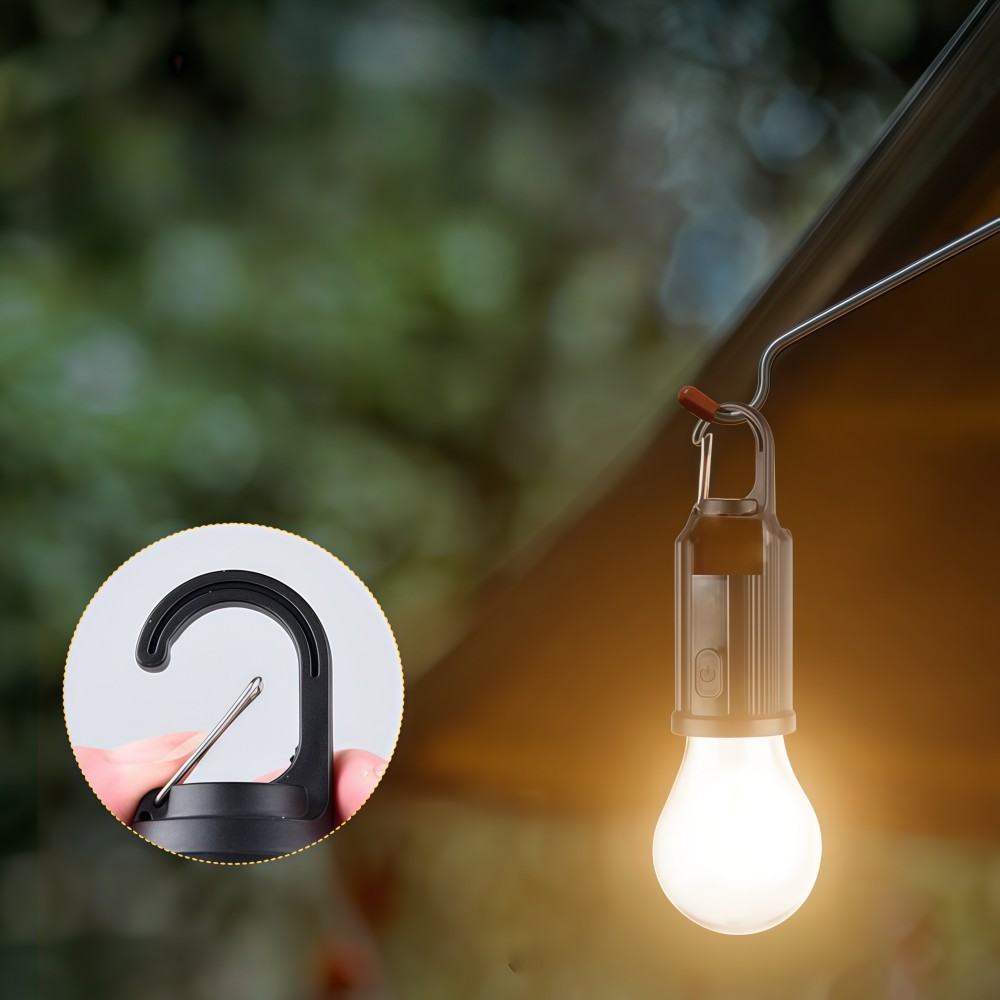 4x Solar Rechargeable Hook Camping Light Outdoor Lights 3 Light Modes Tent Light