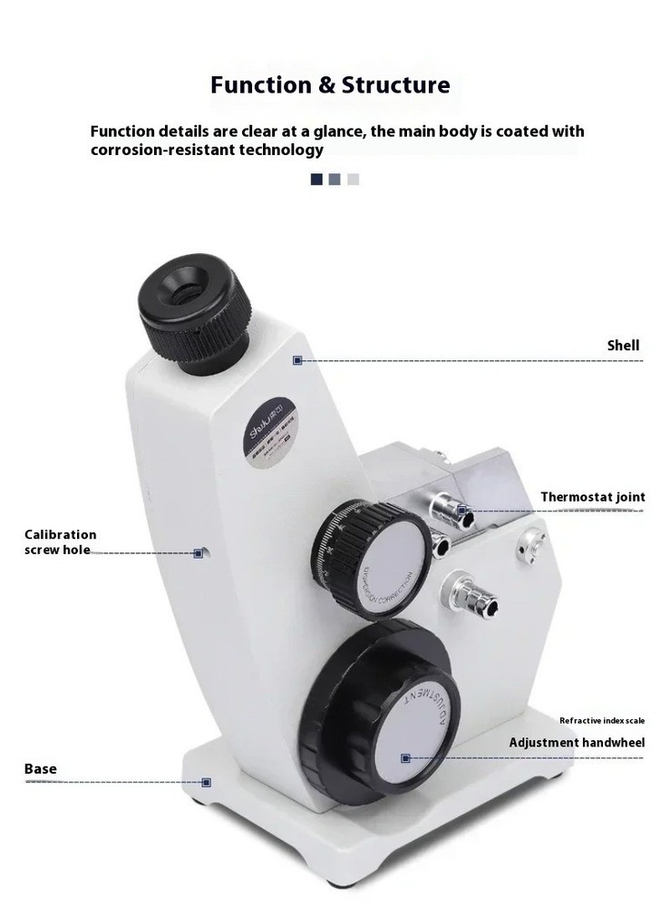 2WAJ Refractometer Digital Display Refractive Index and SugarConcentrationTester