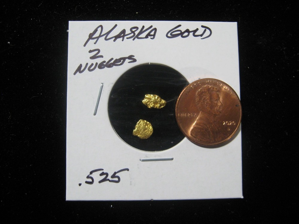 ALASKA GOLD .525 GRAM  2 NUGGETS