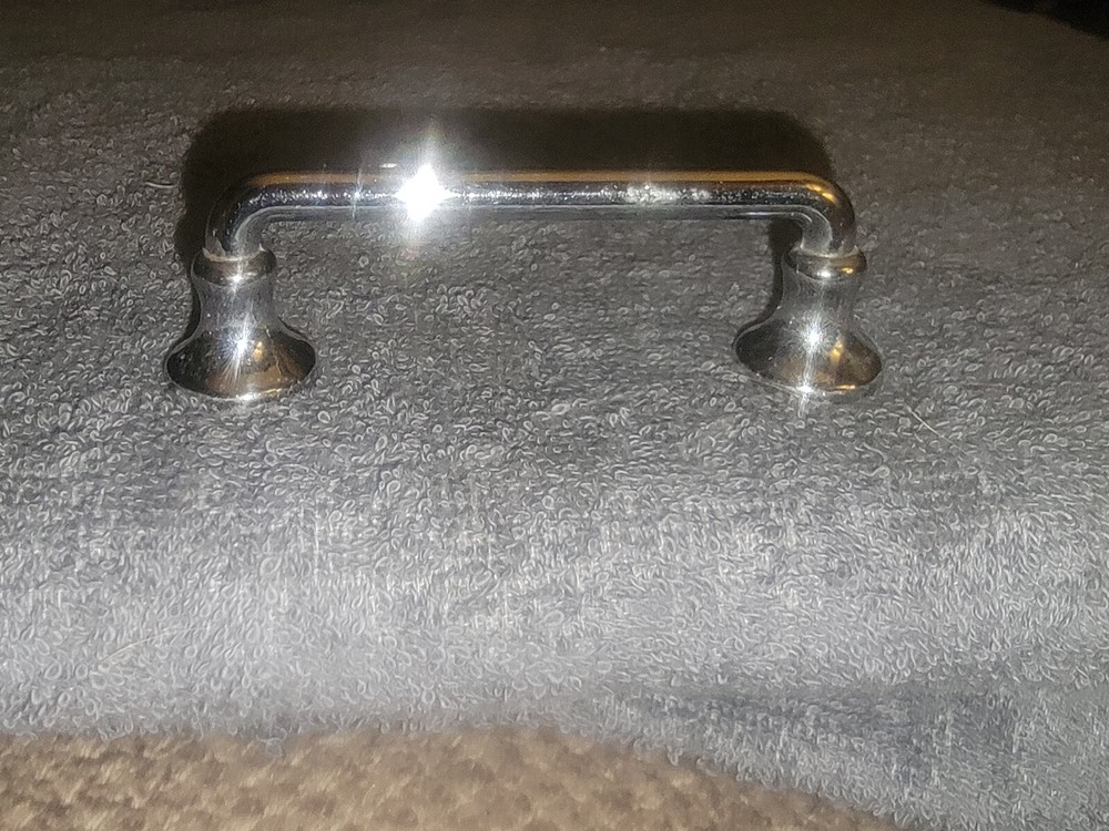 Vintage MCM Chromed Drawer Pulls Set Of 8 3½" Long