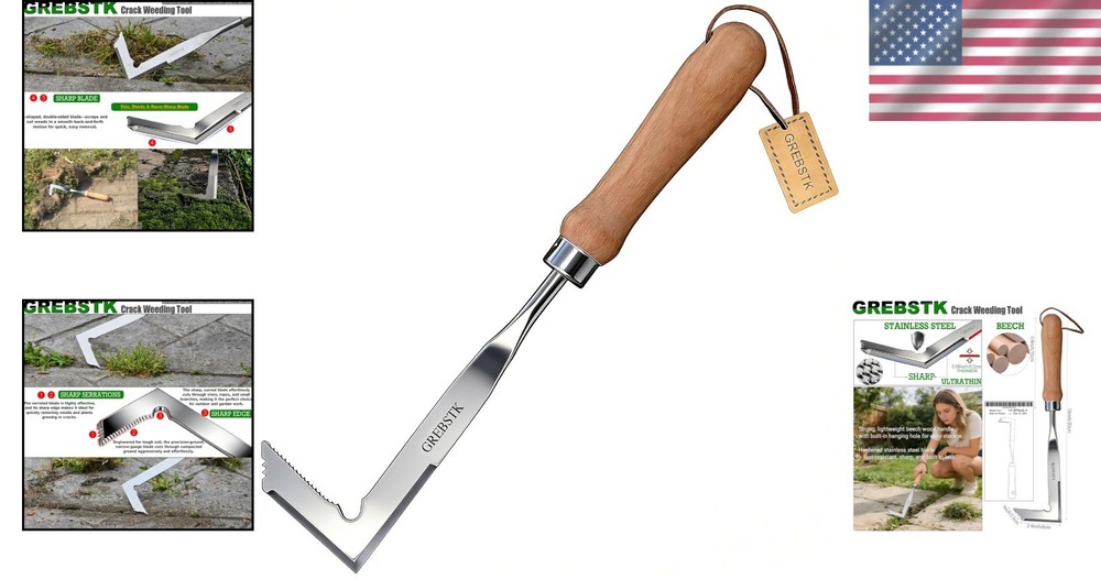 Versatile 13” Manual Weeder with Beech Handle - Perfect for Tight Spaces