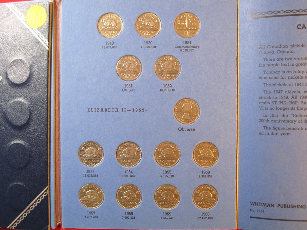 PARTIAL #1+#2 CANADA NICKEL/ 5 CENT COLLECTION  (#352E)
