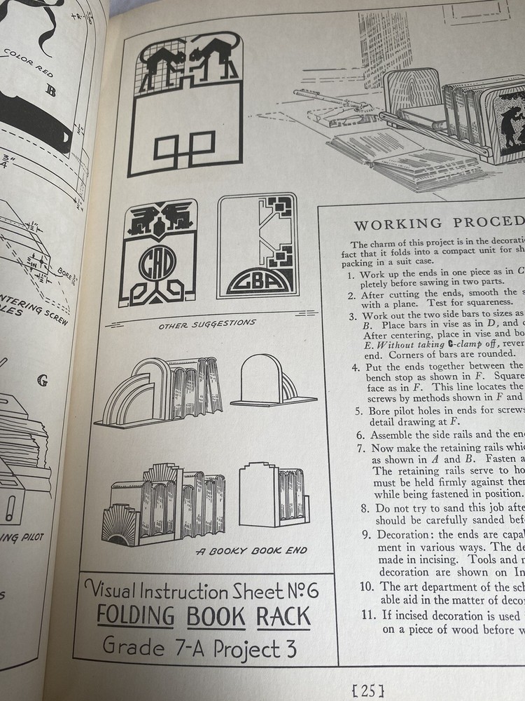 1938 WOODWORKING THROUGH VISUAL INSTRUCTION BY J.I. SOWERS
