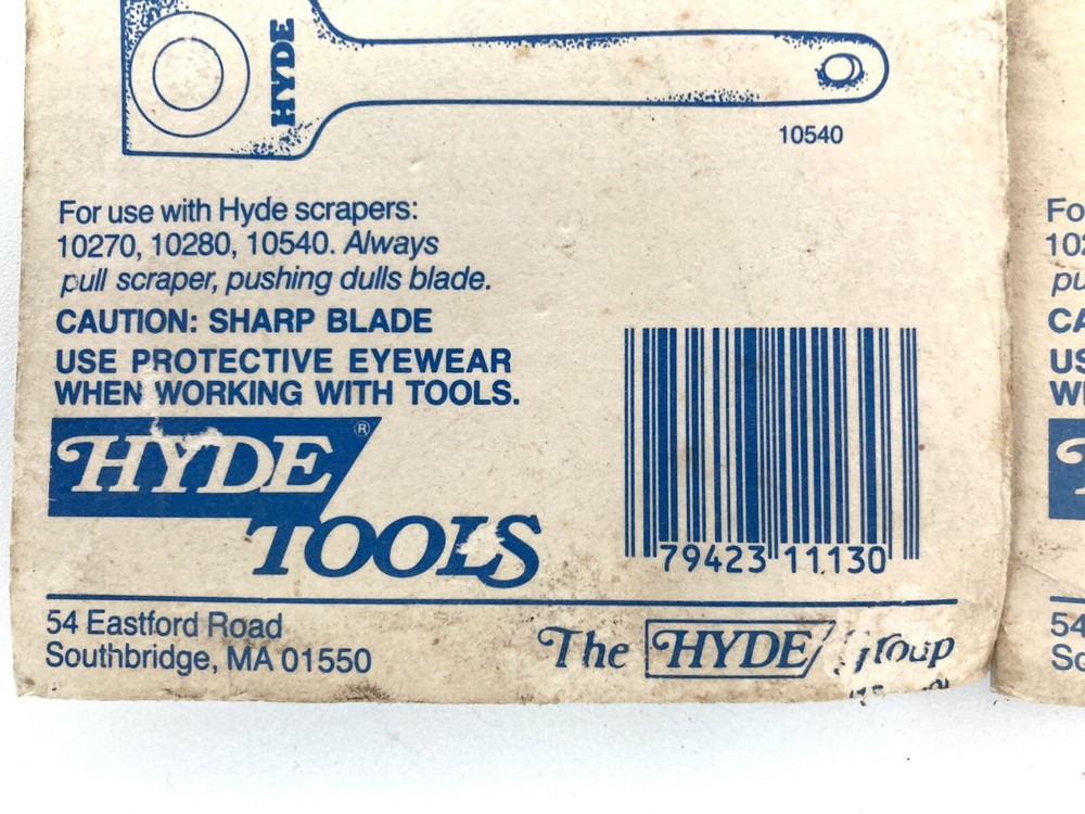 2x Hyde Tools 11130 4-Edge Scraper Replacement Blade 2-1/2" Vtg NOS