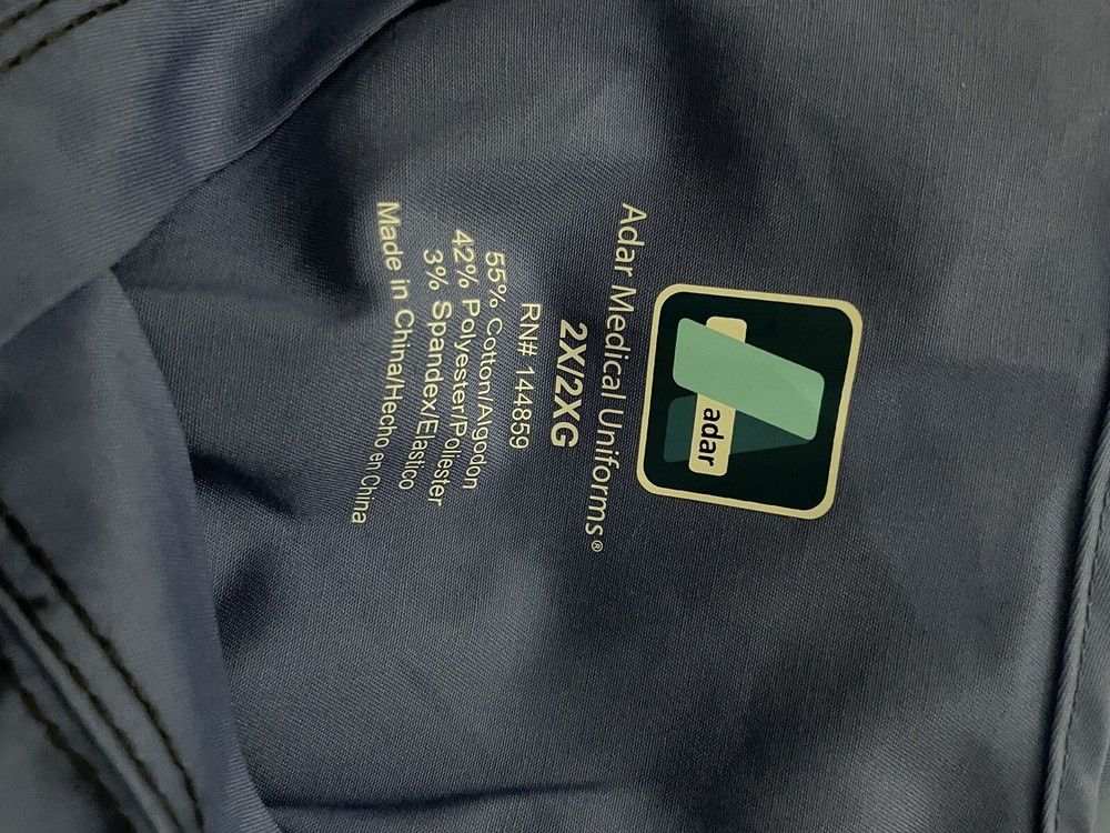 new 2Xl adar scrub set ciel blue